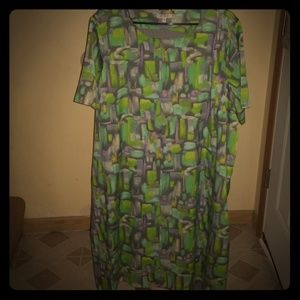 Triste brush stroke shift dress